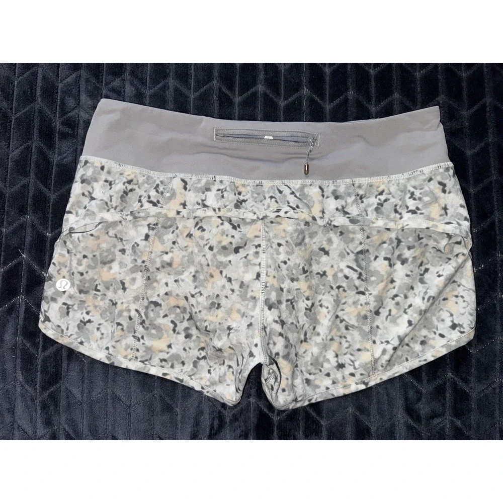 LULULEMON Women's Speed Up Running Shorts UnLined Gray Multicolor‎ Size 6